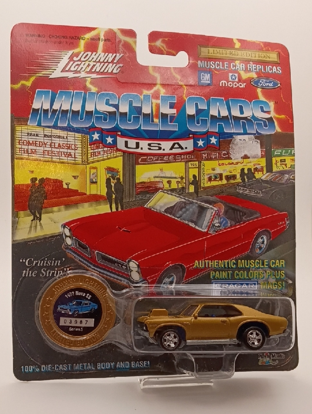 1995 Johnny Lightning Muscle Cars USA Series 5 Die-Cast 1972 Nova SS Gold!